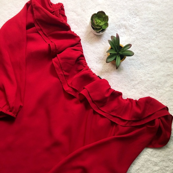 J. Crew Factory Tops - J. Crew Factory Ruffle Convertible Blouse